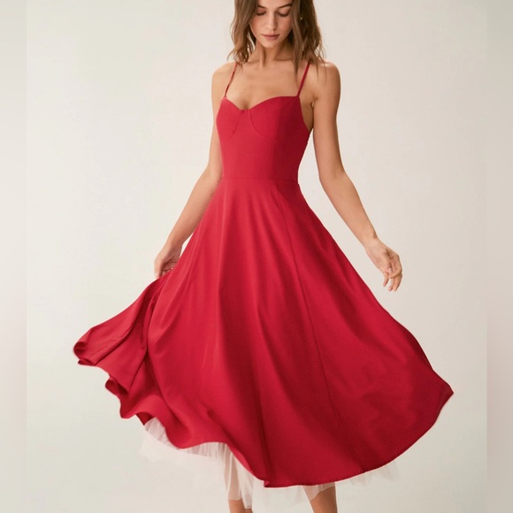 RIHOAS Dresses & Skirts - Rihoas Red Sweetheart Neck Slip Maxi Dress